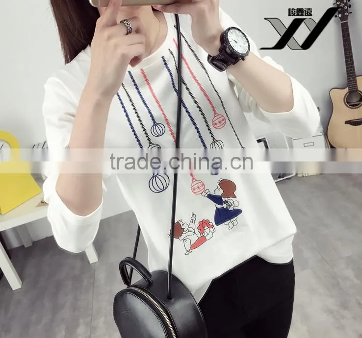 Girl Cartoon student long sleeve tshirt