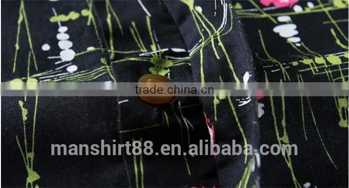 men's latest fashion long sleeve print tuxedo shirt