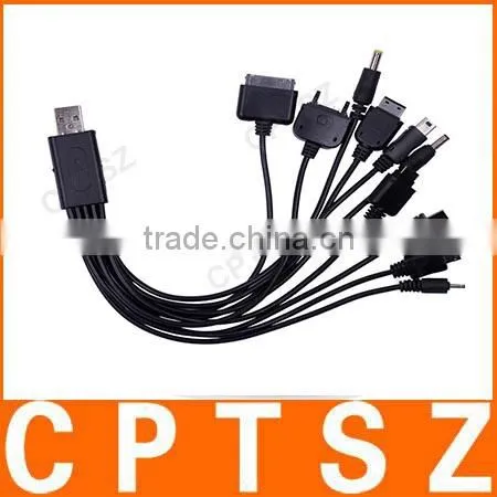 10 In 1 Universal Multi USB Charger Cable Data Line For Mobile Phone iPhone,PSP-J