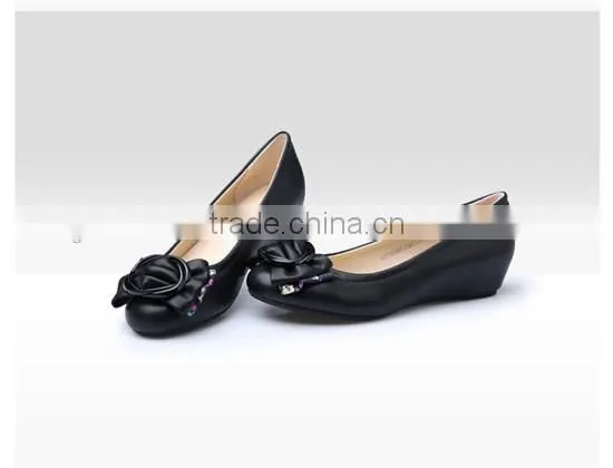 Women's leather shoe ornaments Korean design bow