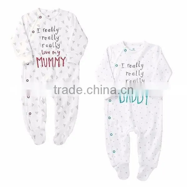 autumn letter full printed footbinding baby romper