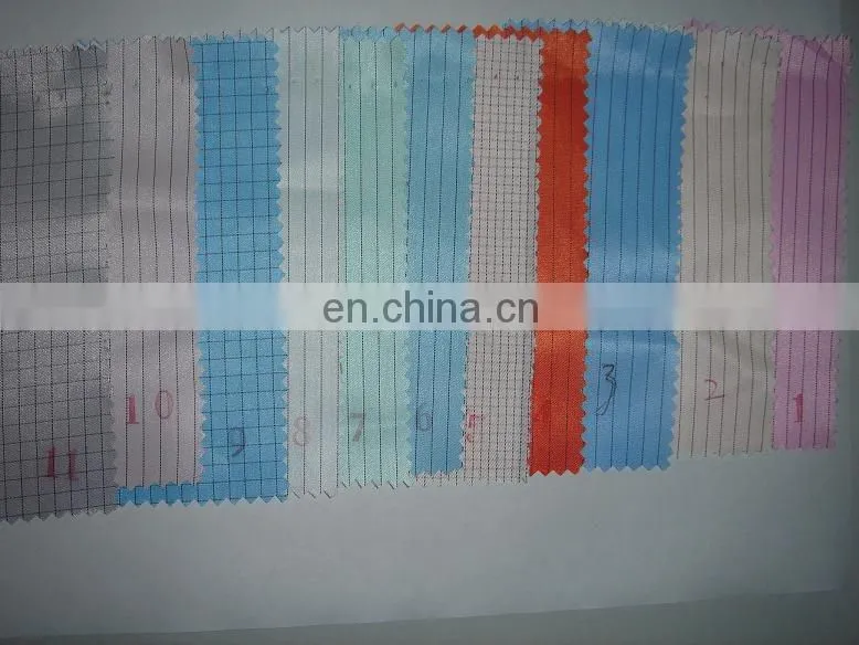 China manufacturer esd clothing fabric cleanroom antistatic polyester fabric