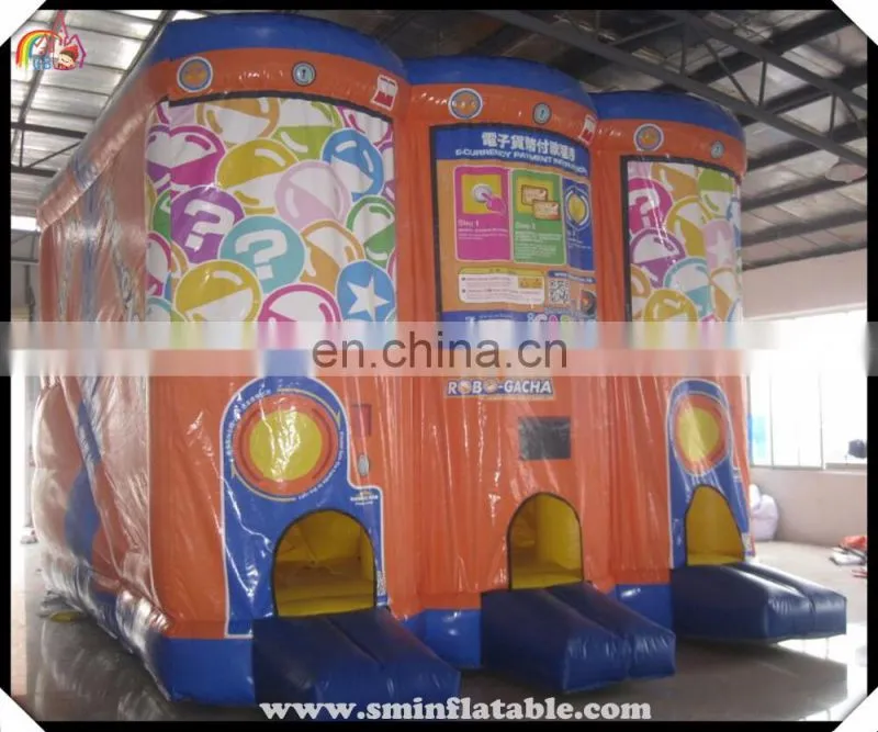 Exciting inflatable slide, inflatable game machine slide, inflatable slide with three exit for sale