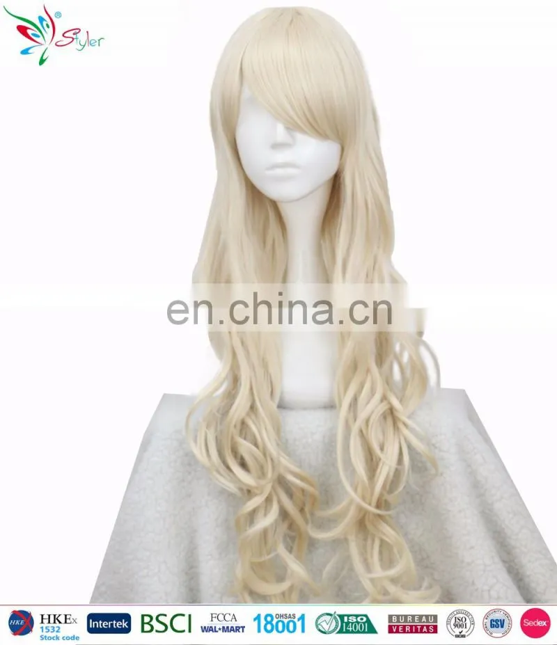 High quality long curly wigs cosplay wig,long silver cosplay wig