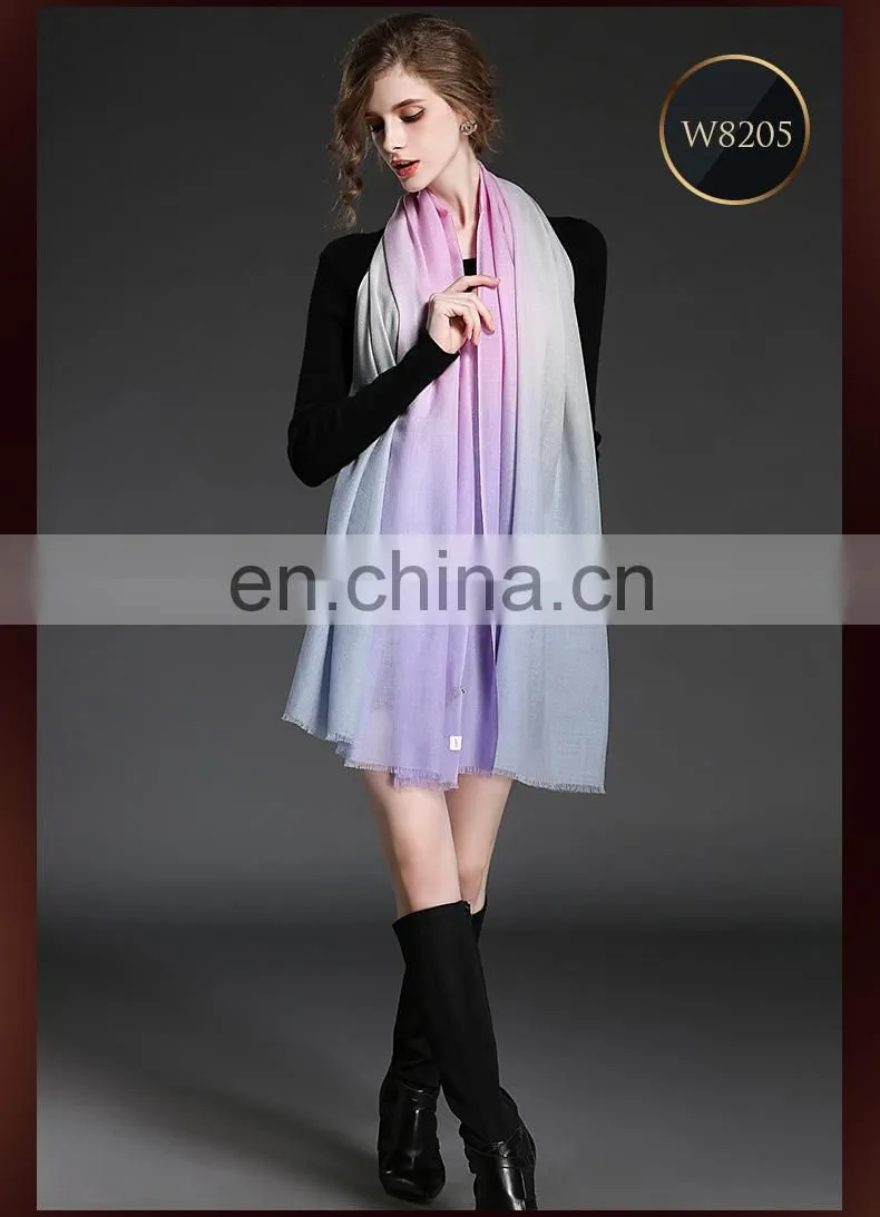 Winter scarf 100% wool gradient lady scarf wholesale scarf purple
