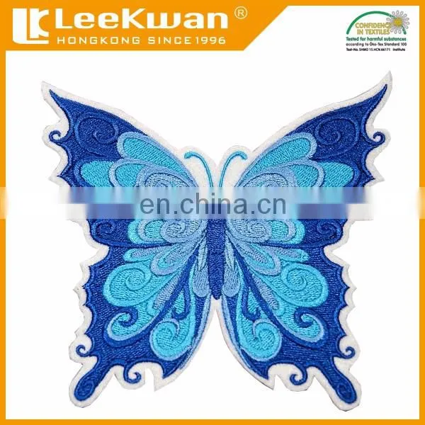 Custom butterfly embroidered patches for female clothing