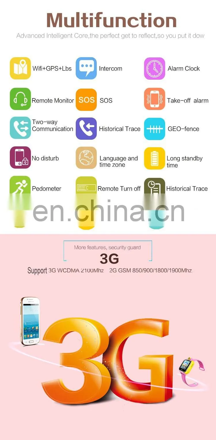3G GPS Watch Kids Gms WCDMA SIM Card Smartwatch Mobile Watch Phone