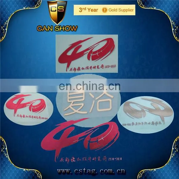 Customized Gilded Metal Car Sticker Gold Silver Black Red