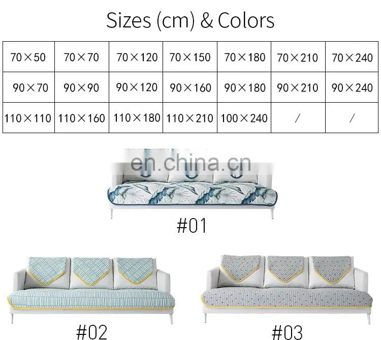 China Supplier Quilted 100%cotton stretch sofa cover protective anti-slip sofa seat cushion cover