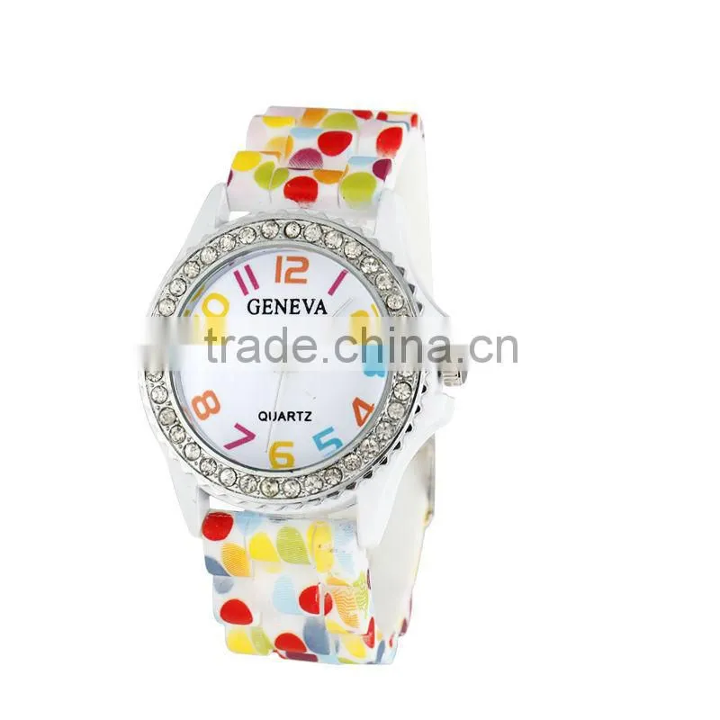 2015 japan movt high grade print flower woman watches