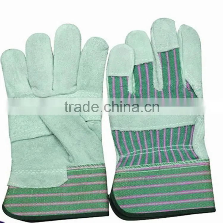 cutting resistant safety leather working gloves with patch palm