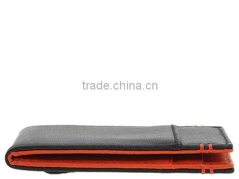 2015 fashion leather wallet hook and loop fastener