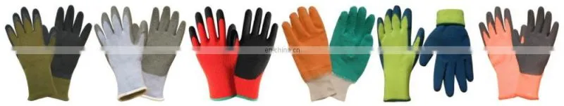 China Long Cuff Unlined Latex Rubber Crinkle Dipped Wholesale Work Gloves for Fishing Industry
