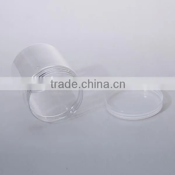 Hot selling PET plastic bottle/tins transparent plastic pot/food cans