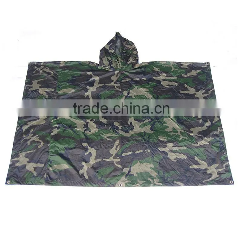 Factory direct sale woodland waterproof camouflage raincoat