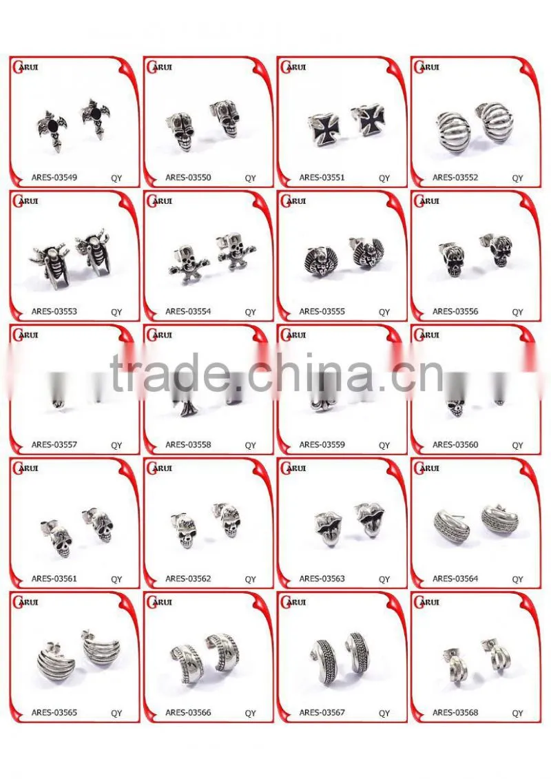 Stainless Steel Custom Earrings Mens Cross Ear Stud Earrings