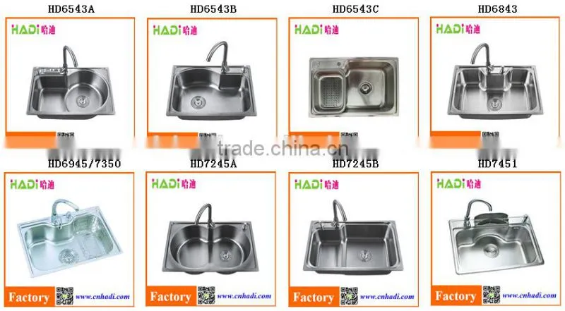 Sink kitchen bathroom single bowl polish stainless steel sink HD6247