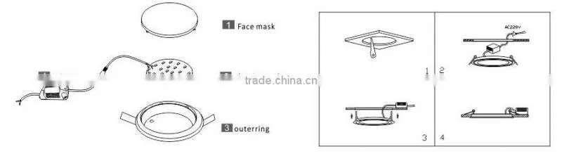 Indoor recessed LED ceilling light round & Square 6-24W LED Panel ligh 18W Panel light round