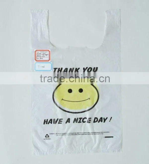 100% Cornstarch Biodegradable And Compostable T-shirt Bag With Printing