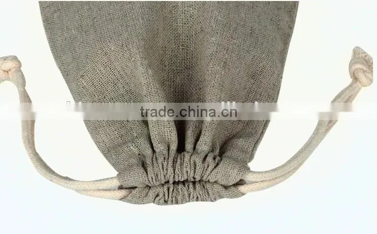 Reusable plain jute bag /jute drawstring bag/ promotion bag