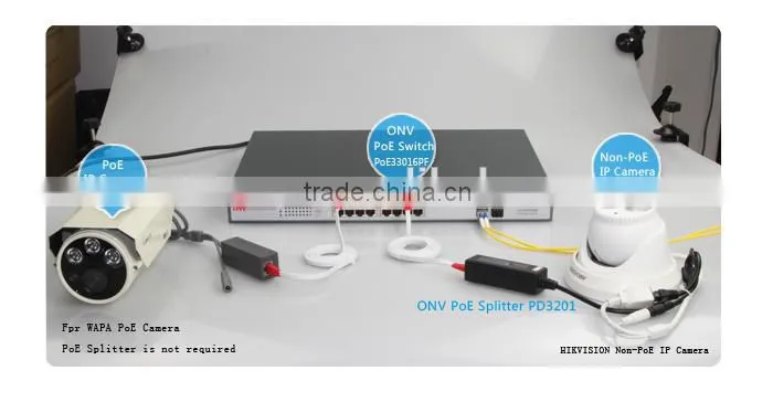 16 port gigabit PoE switch with 48V output IEEE802.3af