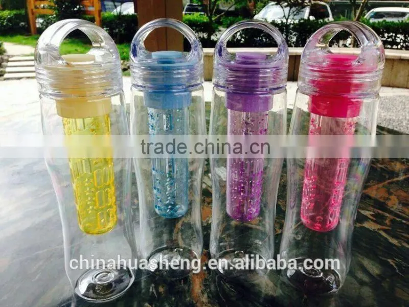 740ml PC Clear water bottle with fruit infuser