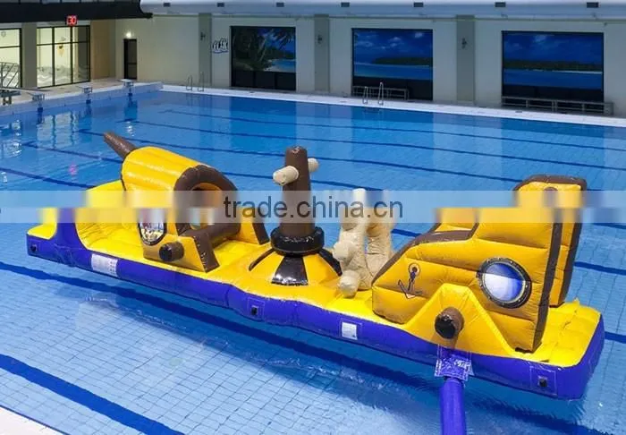 Hot sale sdult outdoor obstacle course equipment pirate ship inflatable water obstacle course for sale
