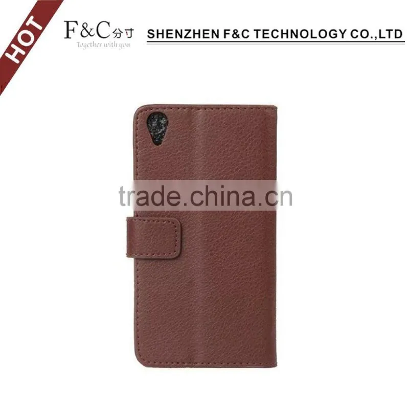 Premium litchi pattern pu leather Wallet Flip Cover for Sony Xperia X phone with stand feature
