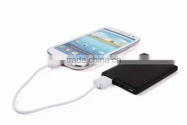 AWC714 2000mah portable slim card usb smart power bank for samsung with fast charger