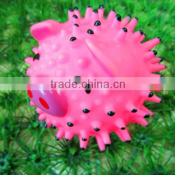 vinyl toy-8.5cm pink pig spikey ball