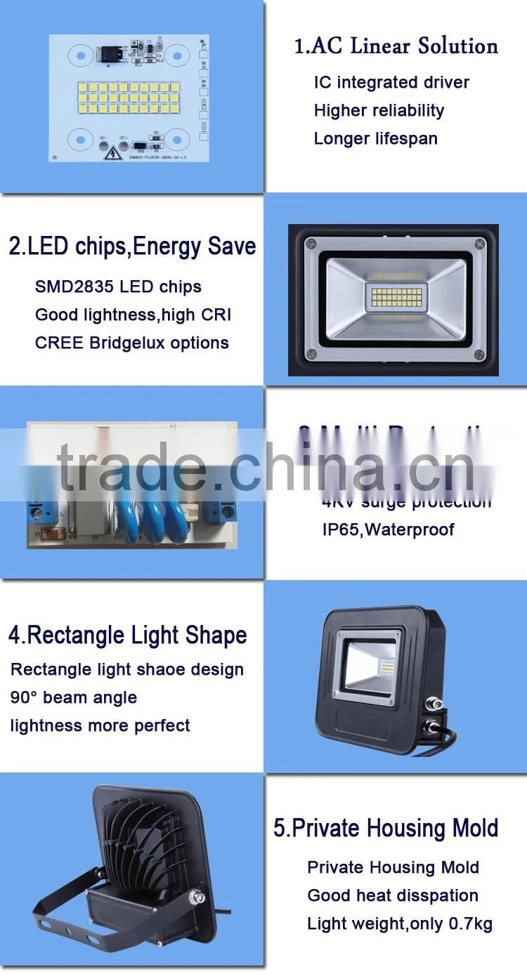 Outdoor waterproof IP65 30W AC no driver LED flood light