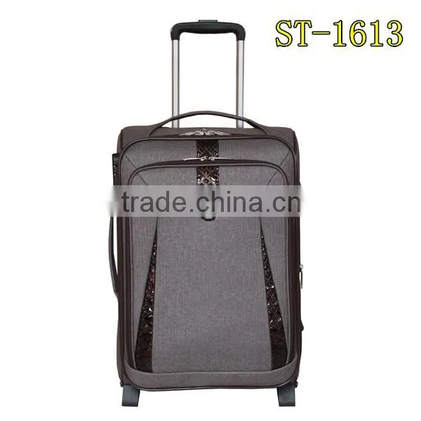 two wheels or four wheels bulid in trolley soft luggage