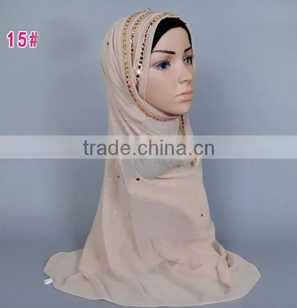 Fashion scarf scarf muslim scarf with crystal
