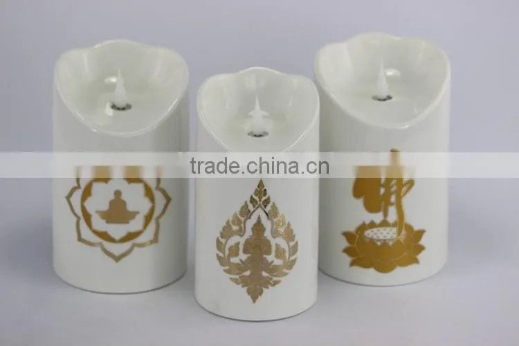 Custom High Quality Ceramic Led Candles for Wedding Decoration
