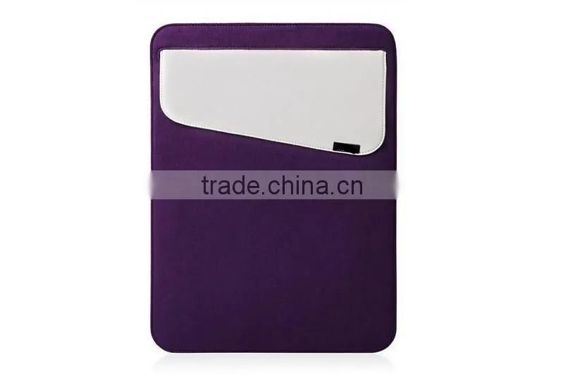 For ipad pro sleeve with two pockets, with lids pocket leather case for ipad pro