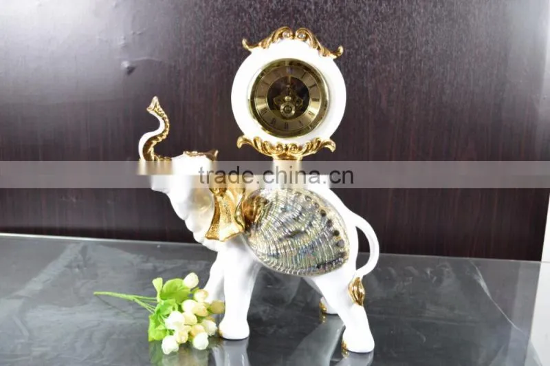 Modern Resin Elephant Clock Sculpture Home Decor