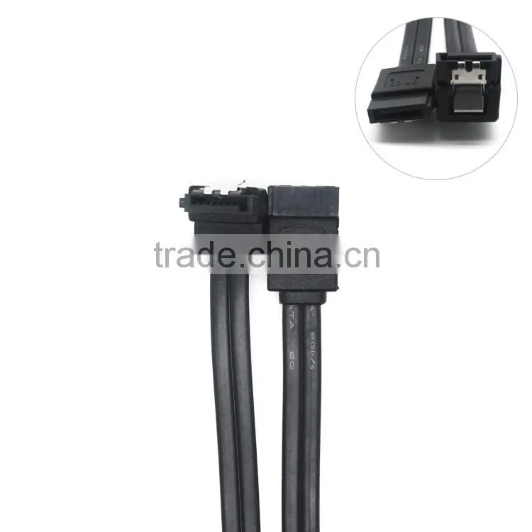 Black sata data extention cable right to straight 7 pin