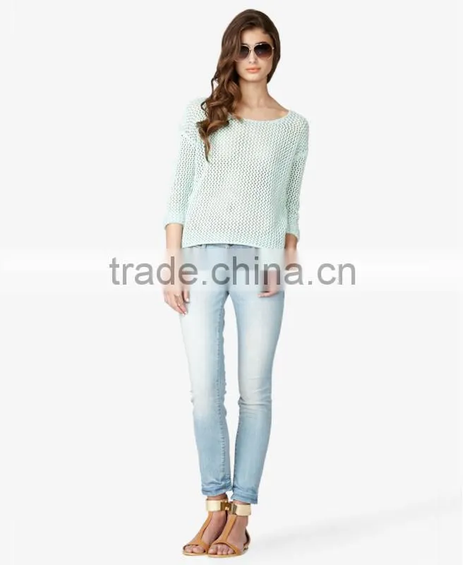 Factory Price Fashionable Open Knit Sweaters For Women