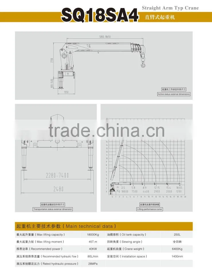 best price 18ton small telescopic boom crane mounted truck with ISO9001 certification