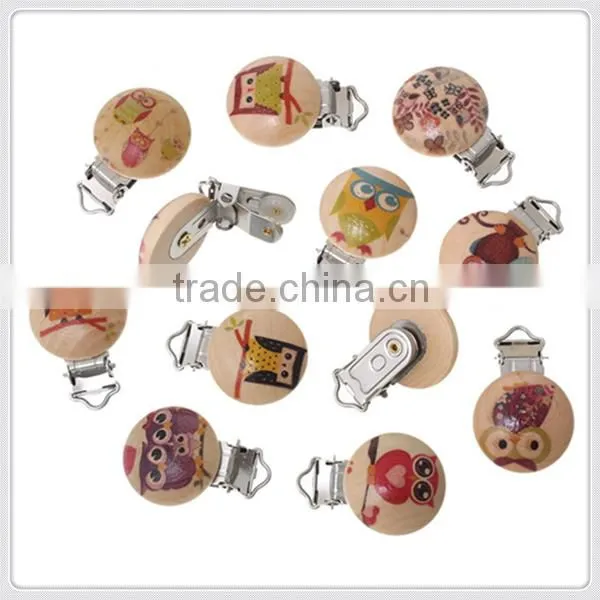lovely wooden silicone baby soother pacifier dummy clip for baby feeding