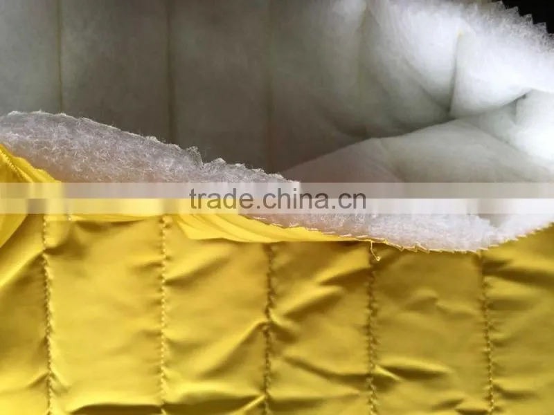 polyester stripe embroidered thermal padded fabric with quilting for down coats/jacket
