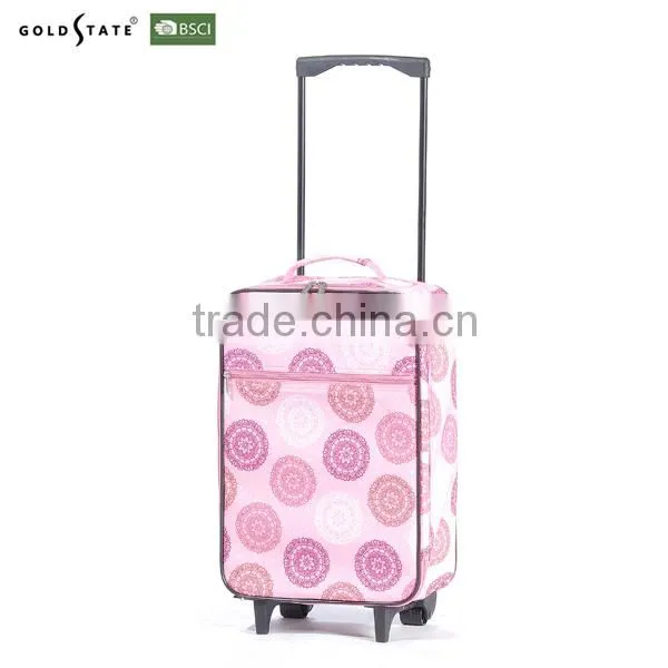 2016 latest fashion pink Foldable fabic elegant luggage/travel trolley