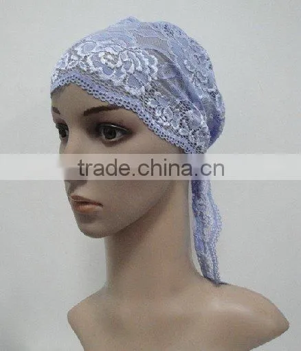 C015 new muslim tie back lace underscarf