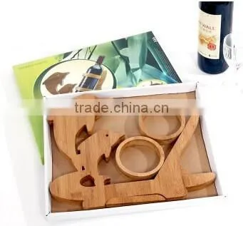Small kitchen accessary bamboo wine shelves for single wine bottle