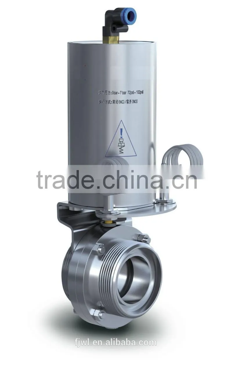 pneumatic sanitary butterfly valve stainless steel Butterfly valve