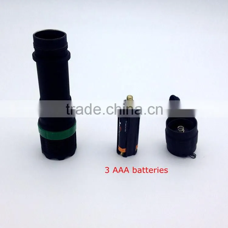 1W powerful led with 3AAA batteries Zoom flashlight
