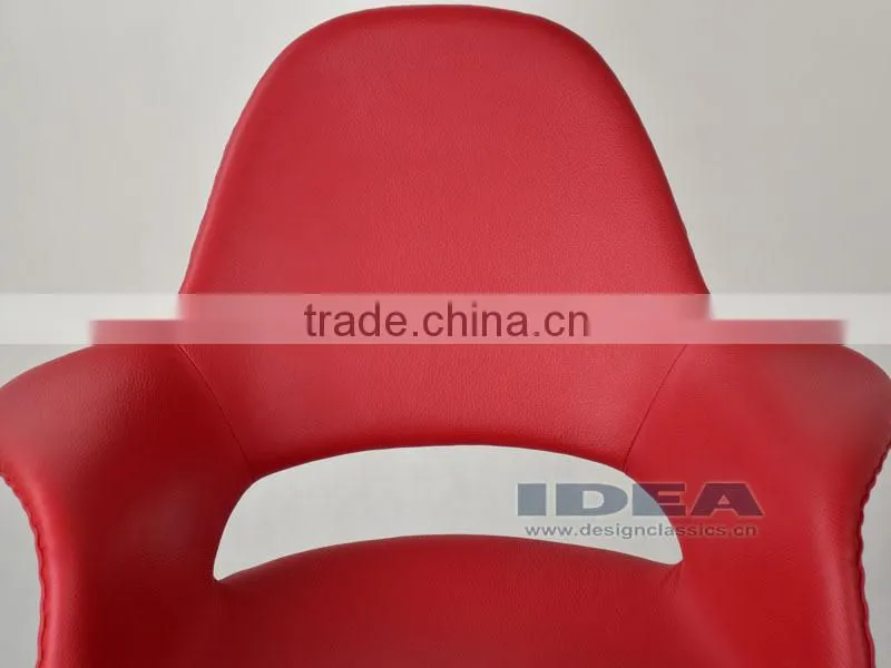 Replica Eero Saarinen Organic Chair - Red Genuine Leather