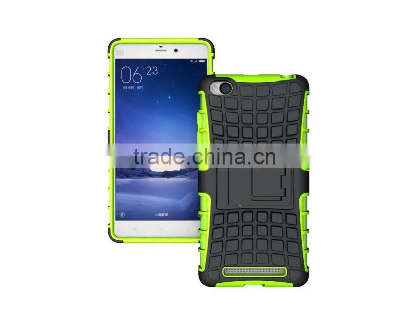 Hot Selling Kickstand Hybrid Heavy Duty Armor Shockproof Phone Case For Xiaomi For Redmi 3