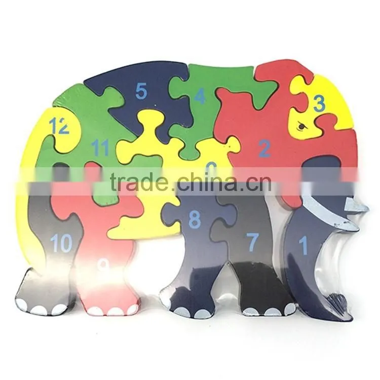 animal wooden puzzle number letter intelligent toy for children