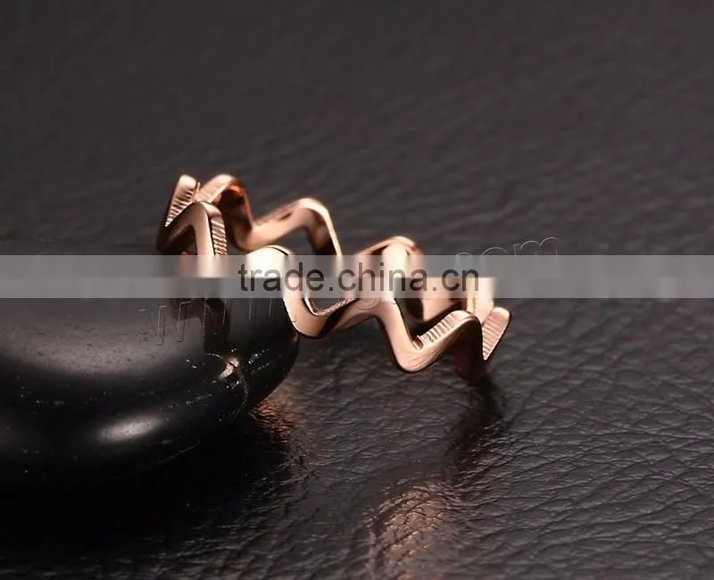 Rose gold color plated 4mm Steel Finger gold Ring